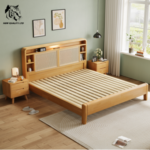 Cama de almacenamiento de madera de tamaño completo, nueva moda, muebles de dormitorio, con logotipo personalizado, precio más bajo, gran stock, envío inmediato, suministro de China - Product Image 3