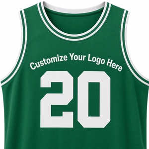 Best Quality <b>Green</b> Basketball Jersey Sleeveless Unisex Adult <b>Mesh</b> Tank <b>Top</b> Sublimated Print Number 20 - Product Image 2