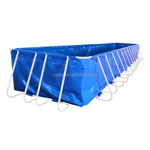 Ailinyou commercial waterproof blue pvc swimming pool water tank custom 10000L tarpaulin fish farming tank