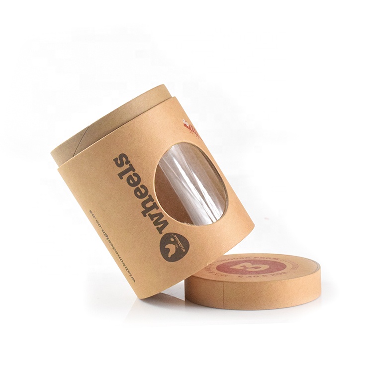 Custom Size Kraft Round Paper Tube Packaging Cylinder Cardboard Tubes with PVC Window
