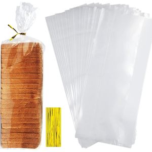 Clear Bread Bags 30Pcs With 50Pcs Ties For Loaf <b>Storage</b> <b>Kitchen</b> Freshness Preservation Food Grade Material - Product Image 1