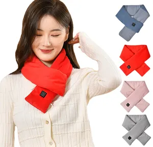 Unisex Scarf with Neck Heating Pad 3 Heating Levels USB Charging Rechargeable Soft Heated Warm Winter Scarf for Men Women