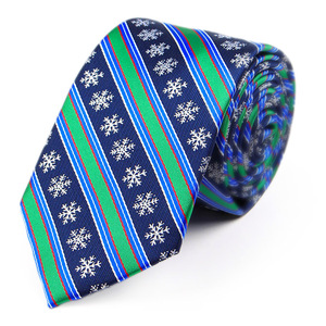 Cravate <span class=keywords><strong>de</strong></span> Noël en polyester jacquard 7,5 cm, motifs festifs canne à sucre, sapins <span class=keywords><strong>de</strong></span> Noël, flocons <span class=keywords><strong>de</strong></span> neige, rayures et carreaux, créative pour fêtes et occasions formelles - Product Image 5