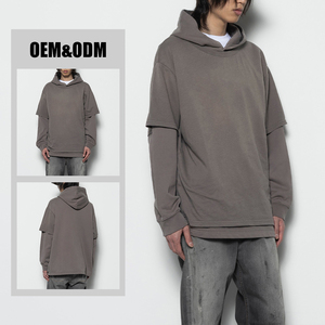 Youchen Chất Lượng Cao Biểu Tượng Tùy Chỉnh Người Đàn Ông Của Đôi Lớp Áo Quá Khổ Drop Shoulder Áo Thun Đường Phố Mặc Thiết Kế - Product Image 3