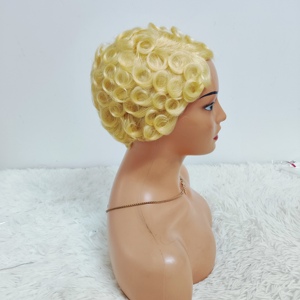 Promotion $9 Loose Short Bob <b>Wigs</b> Natural Human Hair Machine Non <b>Lace</b> <b>Wigs</b> Short Pixie Cut F561 Hot Selling Wholesale - Product Image 4