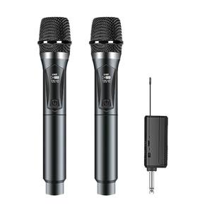 Microphone à condensateur sans fil à double canal professionnel portable et haut volume compatible avec l'audio de scène de karaoké à domicile KTV - Product Image 1