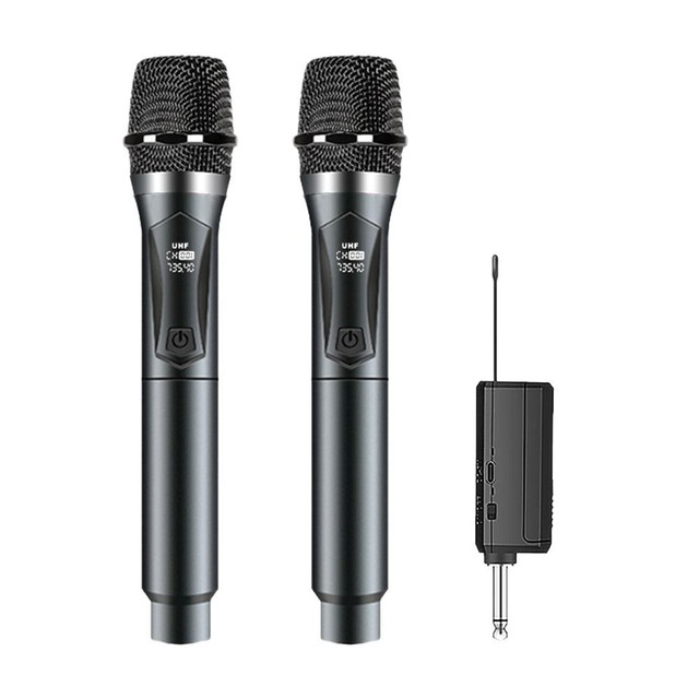 Professional Dual Channel Wireless Condenser Microphone Handheld and High Volume Compatible with Home Karaoke Stage Audio KTV