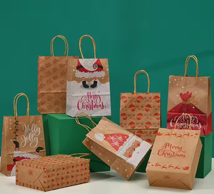 Bolsas de Papel Kraft Marrón Desechables con Logotipo Personalizado, Bolsas de Papel para <span class=keywords><strong>Comida</strong></span> para Llevar, Compras y Regalos con Asas - Product Image 4