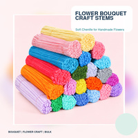Batang Bunga Buatan Tangan 30cm, Batang Chenille, Pembersih Pipa, Kawat Bulu, Perlengkapan Kerajinan Bunga DIY, Grosir