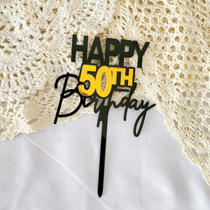 Decorazioni per Torta Personalizzate <span class=keywords><strong>di</strong></span> Lusso in Nero e Oro per 10° <span class=keywords><strong>Compleanno</strong></span>, Design Glitterato '<span class=keywords><strong>Buon</strong></span> 10° <span class=keywords><strong>Compleanno</strong></span>' per Feste Unisex - Product Image 6