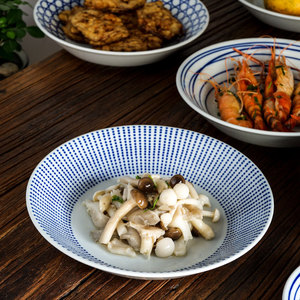 Assiette en céramique de 8 pouces de la série <span class=keywords><strong>Henry</strong></span> de style japonais, couleur sous-glaçure peinte à la main, assiette à dîner et à fruits - Product Image 1