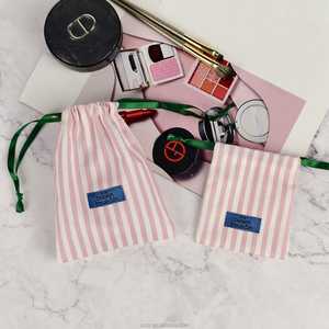 Pochette en toile de coton recyclable personnalisée avec impression de logo, emballage écologique, sac de rangement pour chaussures et chaussettes avec cordon de serrage - Product Image 5