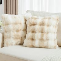 Housse de canapé et de coussin en fausse fourrure de lapin douce, confortable et lavable
