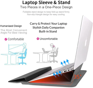 Lederen Laptophoes Dames Zakelijk Voor Macbook Air M3 M2 14 15 16Inch Hoesje Hoesje Power Packs Muis Packs - Product Image 2