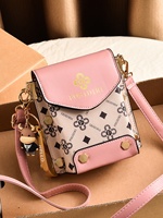 Sac à bandoulière mini vintage tendance en PU avec imprimé nœud et lettres, idéal pour le quotidien et le rangement de téléphone portable