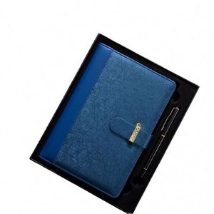 Business Notebook A5 Wholesale <b>Gift</b> Stationery Diary Office PU Leather Cover Customized Silk Screen Logo Graduation <b>Gift</b> Sets - Product Image 1