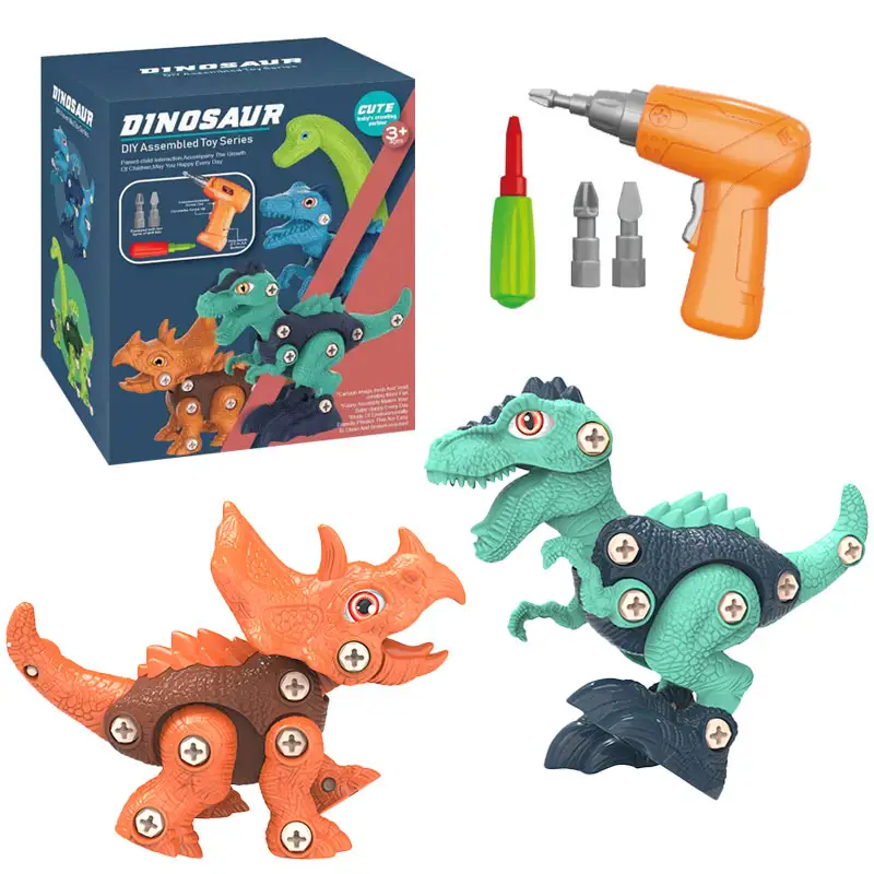 Animali FAI DA TE prendere a parte assemblare building set del fumetto modelli di dinosauri giocattolo dinosauro giocattoli di montaggio con trapano elettronico per i bambini