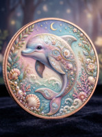 Pièce de monnaie en cuivre pur 999 de 5 oz, série animale en relief colorée UV, édition collector 3D haute définition