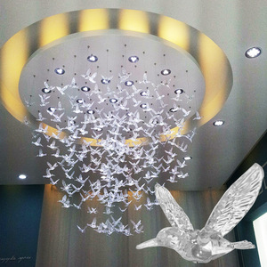 Fabrikanten Directe Verkoop Opknoping Vogel Plating Abs Vogel Winkelcentrum Plafonddecoratie Ambachten Acryl Hangende Kolibrie - Product Image 2