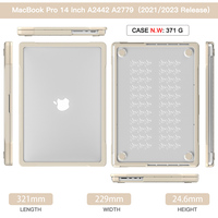 Housse d'ordinateur portable en plastique pour MacBook Pro 14 2021/2023 étui rigide universel A2442/A2779 coque d'ordinateur portable robuste antichoc en TPU transparent