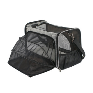 <b>Pet</b> <b>Carrier</b> Soft-Sided Mesh Zipper Closure Portable Expandable For Cats Outdoor Travel Car Use 10 Kg Max Weight - Product Image 1