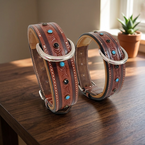 Exclusive Handmade Genuine Leather Dog <b>Collar</b> With Soft Padded And Studs Decoration Manufacturer Western Studded Pet <b>Collar</b> - Product Image 3