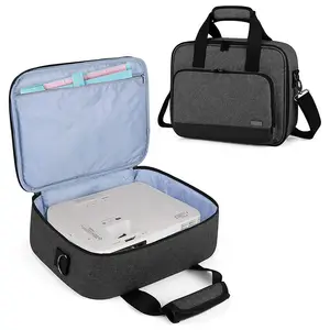 Sac de projecteur avec housse de protection pour ordinateur portable Sac de rangement pour boîte de voyage avec pochettes de rangement pour accessoires