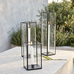 Wholesale Modern Square Glass Hurricane <b>Candlestick</b> Holder <b>Black</b> Metal Frame Handmade Home Christmas Weddings Events Decorations - Product Image 2