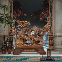 Statue de dragon chinois en résine sculptée avec précision par Fangzhen, écologique, peinte à la main, animal traditionnel Feng Shui pour la prospérité