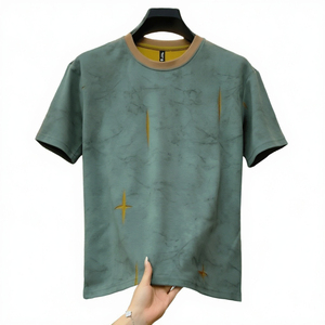 เสื้อยืดผู้ชาย Heavyweight Burnout แบบมินิมอล คอกลม แขนสั้น สไตล์ลำลอง สตรีทแวร์ - Product Image 2