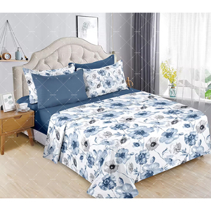 Luxury Bedding Sets Plant <strong>Floral</strong> Patterns 6PCS <strong>Fitted</strong> <strong>Sheet</strong> King Size Bed <strong>Sheet</strong> Wholesale Cheap Price - Product Image 5