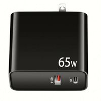 Chargeurs rapides avec prises US, UK, EU, AU, double port USB 1U1C, 65W, chargeur mural pour ordinateur portable, chargeur mural 65W Gan