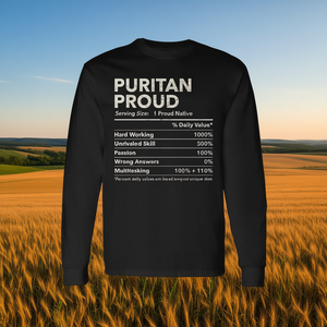 T-shirt a maniche lunghe Puritan Proud Nutrition Facts con design Ohio Proud - Product Image 3