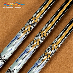 Queue de billard S.Q.F en bois d'érable américain, 1/<span class=keywords><strong>2</strong></span> deux <span class=keywords><strong>pièces</strong></span>, pointe de 13 mm, design Tour Eiffel, bleu or, joint en acier inoxydable, 145 cm, 1 kg, haute qualité - Product Image 5