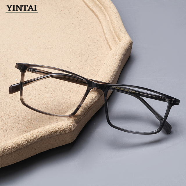 Designer New Fashionable Square Eyeglass Frame for Women Retro Decorative Acetate Glasses Men's Eyeglass Frame