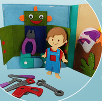 Livre d'activités Montessori en feutre pour maison de poupée, nouveau design, best-seller, pour l'éducation précoce des garçons