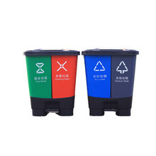 Wholesale 40L <b>twin</b>-<b>bin</b> plastic pedal <b>bins</b> for community neighborhoods and roadsides, dual-sorting garbage <b>bins</b> for new rural - Product Image 5