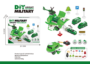 Vente chaude 4 <span class=keywords><strong>en</strong></span> 1 démonter jouet avion assemblage ensemble avion militaire série petites voitures vis panneaux de signalisation jouet éducatif - Product Image 3