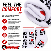 Chaussettes de sport tendance style streetwear en coton doux et respirant, écologiques et confortables, logo personnalisé disponible, toutes tailles adultes.