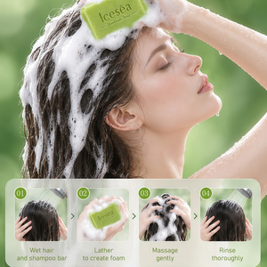 Icesea Usman Champú Sólido Fortificante, Jabón Capilar Artesanal en Barra Verde para la Prevención de la Caída del Cabello - Product Image 5