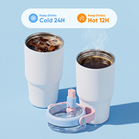 Gobelet isotherme portable en acier inoxydable avec paille coulissante anti-fuite, compatible avec l'impression numérique 3D par transfert d'air, vente en gros