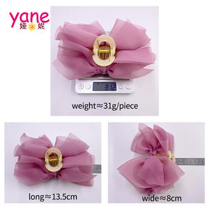 Venta al por mayor de pinzas para el pelo de estilo coreano con pinzas para el nudo del lazo de gasa, pinzas acrílicas de tiburón para niñas - Product Image 2