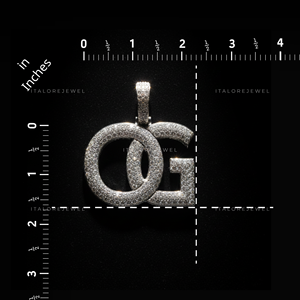 Collar con Colgante de Letra B H M en Plata de Ley 925 Chapada en Oro Blanco con Moissanita Engastada en Canal, Estilo Hiphop, Unisex - Product Image 4