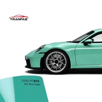 Vinilo Autoadhesivo PET Verde Menta de Alto Brillo para Envoltura Automotriz, Cambio de Color de Carrocería 911, Protección UV, Antiarañazos, 7mil