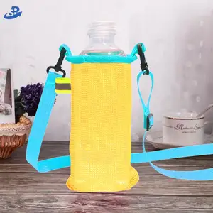 Bolsa de botella de agua de playa con correa para el hombro, tirantes cruzados, correa de hombro ligera, ajustable para acampar al aire libre para senderismo