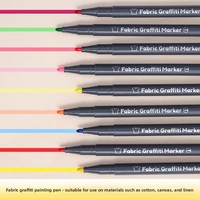 Nouveau stylo de peinture textile Languo 6 couleurs pour DIY, vêtements peints à la main, marqueur graffiti, aquarelle textile