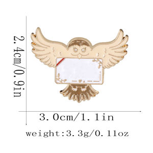 Magic Academy Cartoon Hexen hut Magic Book <span class=keywords><strong>Owl</strong></span> Alloy Abzeichen auf Lager Vergoldung Emaille Pin - Product Image 4
