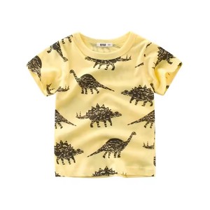 Nouveau T-shirt d'été léger à manches courtes en coton imprimé compressé à col rond pour bébés garçons, motif dessin animé - Product Image 6
