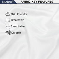 Delantex China Textilhersteller 100% Polyester Stoffe Weißer Jersey Anti-Gelb Interlock-Gewebe für T-Shirts