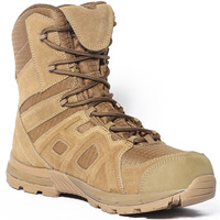 Bottes de randonnée tactiques mi-montantes en cuir noir pour hommes et femmes, avec embout de sécurité en acier, idéales pour le désert et l'extérieur